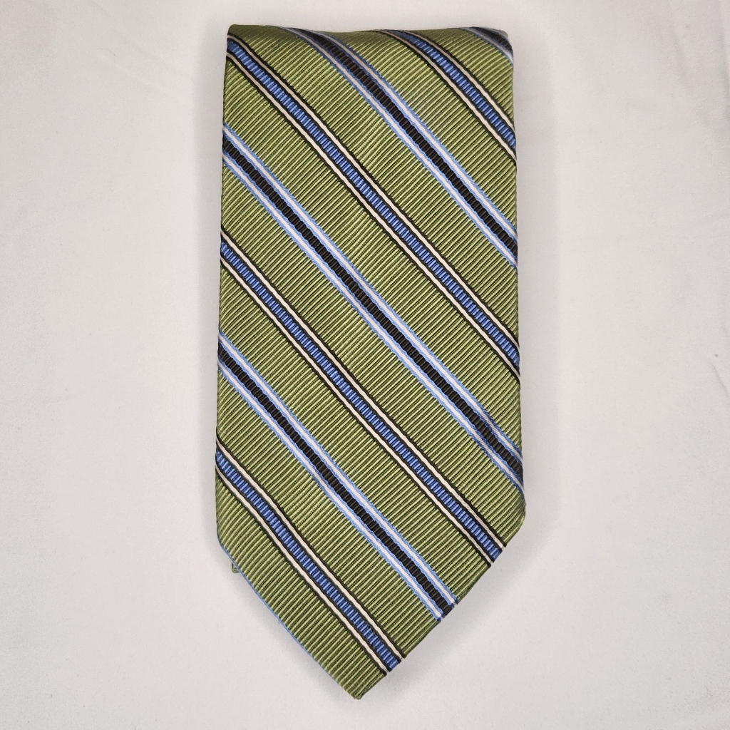 Brooks Brothers Silk Irregular Striped Tie Blue Green
